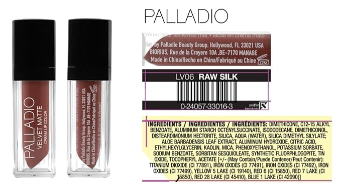 Palladio Velvet Matte Cream Lip Color, Raw Silk
