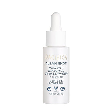 Face Serum by Pacifica - Clean Shot Retinoid 3% Solution with Bakuchiol – Anti-Aging Facial Serum with Advanced Retinoid Complex for Fine Lines & Wrinkles, Vegan & Cruelty-Free, 0.8 oz