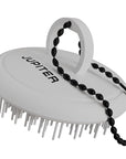 Jupiter Scalp Exfoliator - Scalp Massager Tool for Wet & Dry Hair - Ergonomic Detangler Brush - Dandruff Comb & Scrub to Remove Dandruff & Buildup and Support Circulation - White