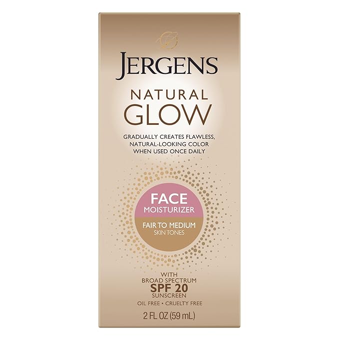 Jergens Natural Glow Daily Facial Moisturizer, Fair to Med 2 fl oz (59 ml)