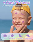 UV Stickers for Sunscreen - 120 Count UV Detection Stickers, Know When to re-Apply Sunscreen, Safe for Kids Age 3+, 4 Pattern Types for Boys & Girls