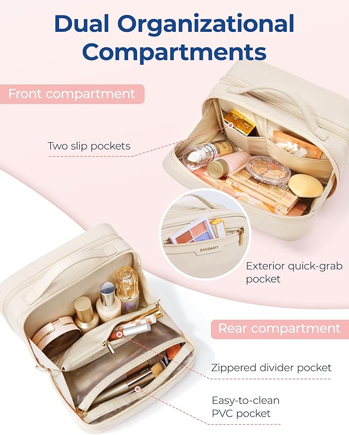 Bagsmart travel makeup bag large