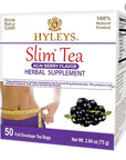 Hyleys Slim Tea Acai Berry 50 Ct - Weight Loss Herbal Supplement Cleanse and Detox - 50 Tea Bags (6 Pack)