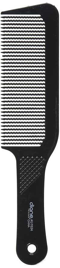 Diane Flat Top Clipper Comb – Fine Tooth, Hair-Cutting, Styling Tool for Women, Men, Hair Stylists, Barbers, Black, 9.5 Inches, D7024