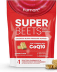 humanN SuperBeets Heart Chews Advanced - 100mg of CoQ10 Plus Beetroot & Grape Seed Extract, 60 Count