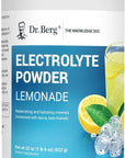 Dr. Berg Zero Sugar Hydration Keto Electrolyte Powder - Enhanced w/ 1000 mg of Potassium & Real Pink Himalayan Salt (NOT Table Salt) - Lemonade Flavor Hydration Drink Mix Supplement - 100 Servings