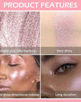 evpct Rose Gold Stardust Liquid Face Highlighter Makeup Palette Stick