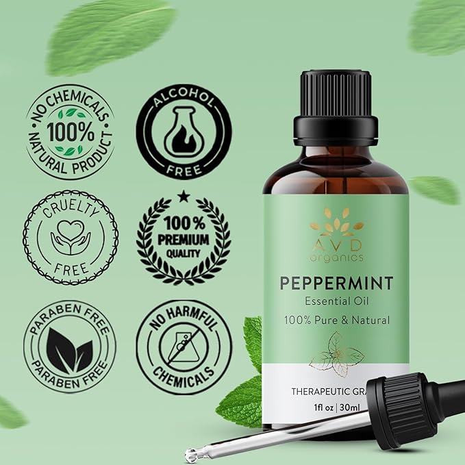 Peppermint Oil | 100% Pure and Undiluted | Therapeutic Grade Aromatherapy Essential Oil Peppermint | for Hair Skin & Diffuser | 3.38 fl. Oz