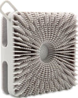 Silicone Body Scrubber, Silicone Loofah Double-Sided Body Brush,Silicone Shower Scrubber and Scalp Massager Shampoo Brush for Sensitive Kids Women Men All Kinds of Skin (Cool Gray)
