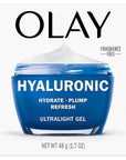 Olay Hyaluronic Acid Face Moisturizer, Instant Hydration for Women, Fragrance-Free - Dry Skin Solution, Glowing, Smoothing, Plumping, Renewing - Niacinamide, Amino Peptides 1.7 Oz