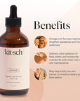 Kitsch Organic Castor Oil for Hair Growth - 100% Pure Castor Oil, Organic Cold Pressed Unrefined Glass Bottle for Face, Skin, Lashes, Brows, Scalp, Nails & Belly Button - Hexane Free, USDA - 4 oz