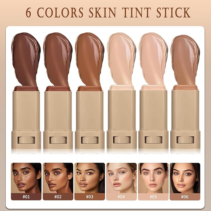 Beauty Balm Serum Boosted Skin Tint, Lightweight Solid Tinted Hydrating Serum Foundation Contour Stick for Women, Sheer to Medium Coverage, Radiant & Dewy Finish for Face Makeup (#01)