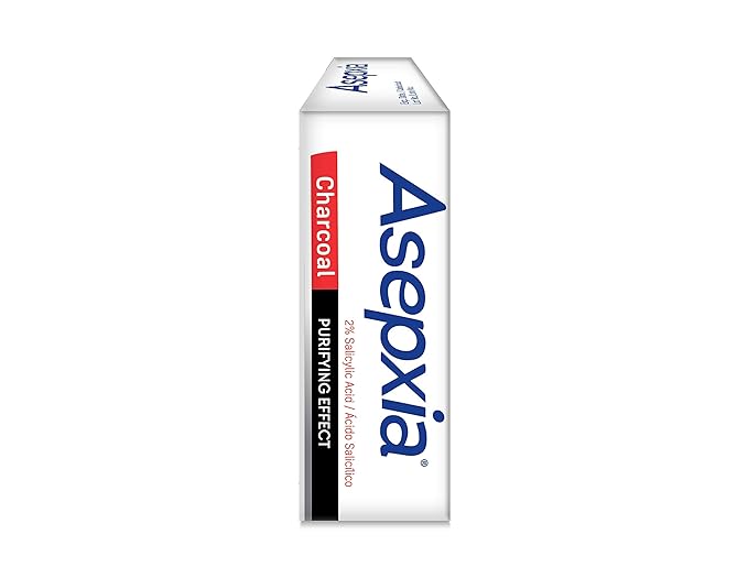 Asepxia with Activated Charcoal Purifying Effect Acne Treatment Bar Soap with Salicylic Acid, 4 Ounce (Pack of 2)