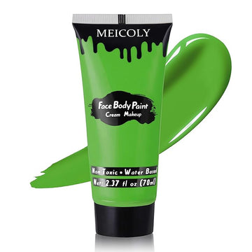 MEICOLY Light Green Face Body Paint(2.37Oz),Lime Green Face Paint for Halloween SFX Witch Makeup,Elphaba Green Face Paint,Camouflage Hunting Hulk Gamora,St Patrick's Day Accessories