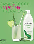 Jergens Soothing Aloe Body Lotion, Aloe Vera Body and Hand Moisturizer, Illuminating Hydralucence Blend, with Cucumber Extract, Dermatologist Tested, 21 Oz