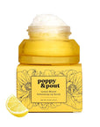 Poppy & Pout Natural Lip Scrub, Moisturizing Sugar Scrub for Dry Lips, Lip Scrubber Exfoliator with Essential Oils Smooths and Hydrates Lips, In Recyclable Glass Jars, Cruelty Free - Lemon Bloom