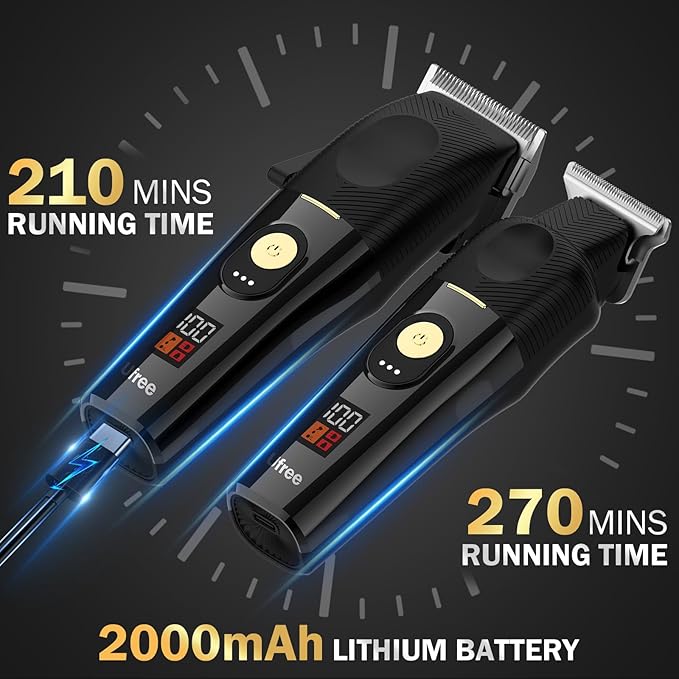 Ufree Hair Clippers for Men Professional, Cordless Barber Clippers and Trimmers Set, Hair Cutting Kit with Storage Stand, Electric Shaver, Gifts for Men