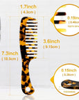 Large Wide Tooth Hair Comb, LADYAMZ [Tortoise Shell] Cellulose Acetate Round Tooth Comb for Straight/Curly Hair,Short/Long Hair Women Men or Kids, Easy Detangling Wet or Dry, Anti-static (Brown)