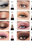 evpct 8Pcs Cream Eye Shadow Brightener Sticks Set for Eyes, Silver Champagne Golden Rose Sand Bronze Gold Orchid Pink Deep Mauve Shimmer Matte Pencil Eye shadow Crayon Applicator Stick Palette Makeup