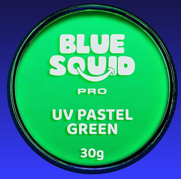 Blue Squid Face Paint Water Based Single Cake Professional Face Paint & Body Paint - Water Activated, Kids Adults Face Painting for Costume, Halloween Makeup, Cosplay - UV Pastel Green Face Paint 30g