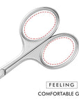 LIVINGO 3.75" Rounded Curved Nose Hair Scissors, Premium Stainless Steel Safety Small Blades Use for Manicure Cuticle Trimming Facial Hair, Eyebrow, Dry Skin