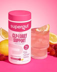 Supergut GLP1 Daily Support - Raspberry Lemon - High Fiber GLP-1 Supplement Powder for Women & Men - Sugar-Free Drink Mix for Gut Health & Digestive Support (18 Servings)