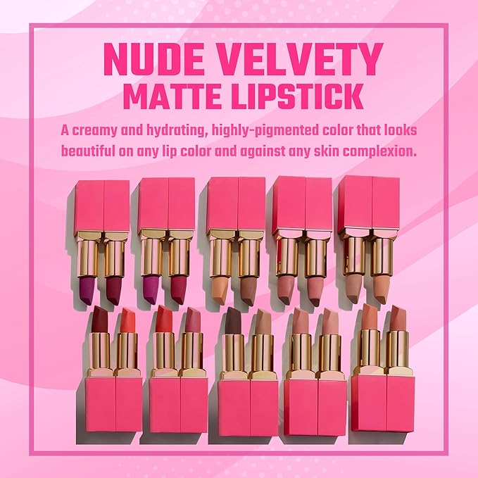Juvia's Place The Nude Velvety Matte Lipstick 2020 - Nude, Long-lasting, Rich-Color Lip Makeup, Creamy Lipstick with Matte Finish, Beauty & Lip Products