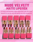 Juvia's Place The Nude Velvety Matte Lipstick A Mauve Moment - Nude, Long-lasting, Rich-Color Lip Makeup, Creamy Lipstick with Matte Finish, Beauty & Lip Products