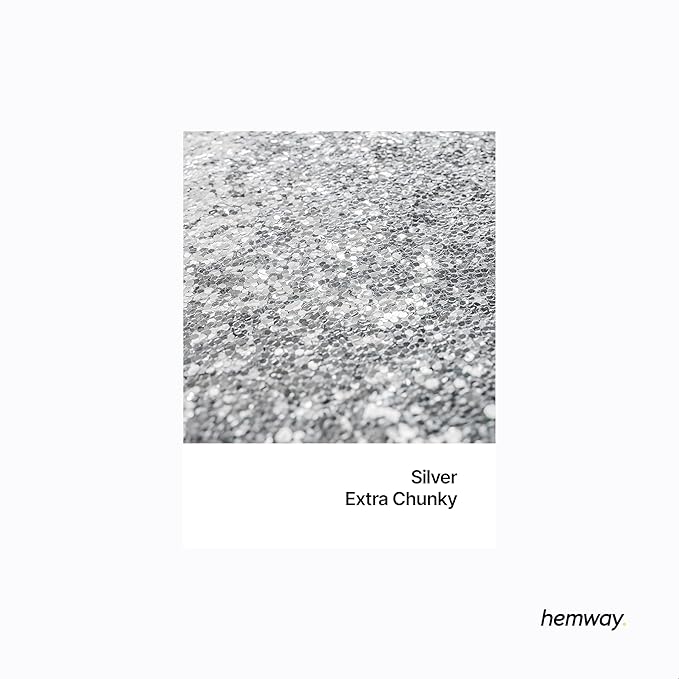 Hemway Eco Friendly Biodegradable Glitter 100g / 3.5oz Bio Cosmetic Safe Sparkle Vegan for Face, Eyeshadow, Body, Hair, Nail and Festival Makeup, Craft - Extra Chunky (1/24" 0.040" 1mm) - Silver