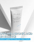 Blanc Doux Oligo Hyaluronic Acid UVA UVB Sun Essence Airy Touch 1.35 Oz SPF 50+ PA++++ Reef-Safe Makeup Base Sunscreen No Greasiness Stickiness Whitecast Sunblock Vegan Sensitive Dry Acne-Prone Skin