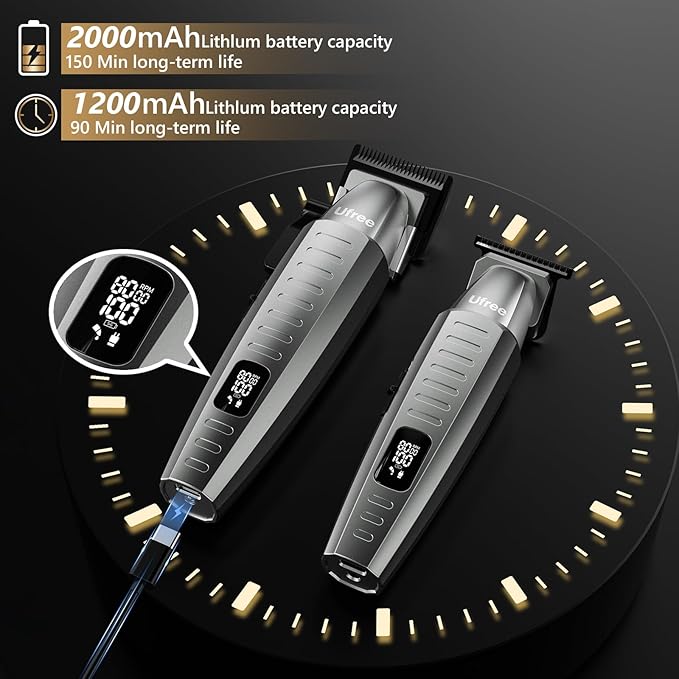 Ufree Professional Hair Clippers for Men, Clippers and Trimmers Set, Barber Clippers, Electric Beard Trimmer with Barber Bag, Gifts for Men