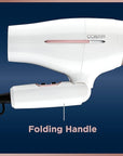 Conair Hair Dryer, Worldwide Travel Hair Dryer with Smart Voltage Technology and Folding Handle, Includes Concentrator