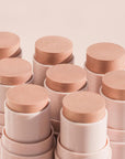 Wander Beauty On-the-Glow Blush and Illuminator - Bare/Nude Glow - 7-in-1 Hydrating Cream Blush & Highlighting Stick - Stick Blush for Cheeks, Lip, Face & Body - Highlighter Makeup & Blush - 0.4 oz