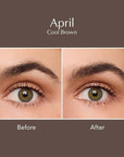 Thrive Causemetics Instant Brow Fix Semi-Permanent Eyebrow Gel, Waterproof Tinted Eye Brow Gel with Vitamin B5, Smudge-Proof, Vegan & Cruelty Free, April (Cool Brown)