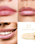 Oulac Glitter Lipstick for Women with Metallic 3D Shine Lightweight Hydrating Formula, High Impact Lip Color, Vegan & Gluten Free Beauty, Sheer Coverage Lip Makeup, Crystal Veil(27)