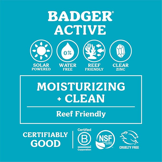 Badger Mineral Sunscreen Lip Balm SPF 15, Reef Safe, Zinc Oxide, Unscented, Travel Size, SPF Lip Balm Sunscreen Stick, .15 oz 4-Pack