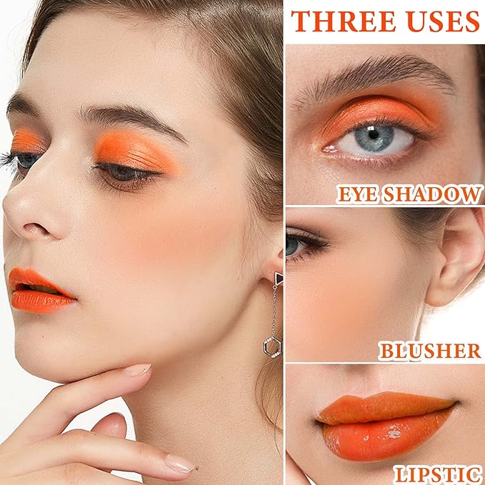 Cream Blush Stick,Blush Stick for Cheeks with Contour Citrus Pink）