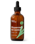 Plant Therapy Rosemary & Castor Oil - 4 oz Hair Treatment for Growth, Shine, Softness, Healthy Scalp & Hair Mask