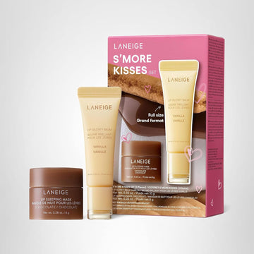 LANEIGE Lip Glowy Balm S’more Kisses Set: Sheer Tinted Lip Moisturizer with Shea Butter, for Hydrating Shine & Soft Lips