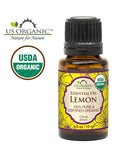 US Organic 100% Pure Lemon Essential Oil - USDA Certified Organic, Cold Pressed - W/Euro droppers (More Size Variations Available) (15 ml)
