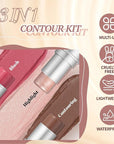 3 Pcs Cream Waterproof Blush Contour Highlighter Stick Finishing Makeup
