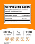 BulkSupplements.com L-Glutamine Powder - Glutamine Supplement, L-Glutamine 5000mg, L Glutamine Powder - Unflavored & Gluten Free, 5000mg per Serving, 5kg (11 lbs) (Pack of 5)