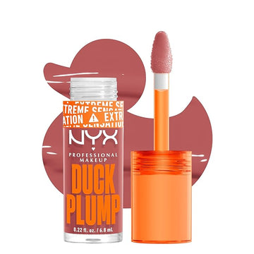 NYX PROFESSIONAL MAKEUP Duck Plump High Pigment Lip Gloss, Lip Plumper Gloss with Spicy Ginger - Nude Swings
