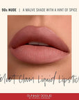 Runway Rogue Velvet Glam Liquid Lipstick, Almost-Matte Mauve Lipstick with a Hint of Spice, ‘90s Nude’