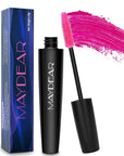 Maydear Pink Mascara for Eyelashes, Waterproof Colored Mascara Long Lasting Smudgeproof Colorful Mascara for Women Fast Dry Lengthening Eye Makeup Party Stage Use - Rose
