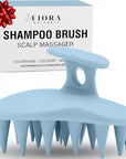 Fiora Naturals Scalp Massager Shampoo Brush - Silicon Scalp Scrubber & Exfoliator for Dandruff Removal and Hair Growth, Brush for Wet & Dry Hair, for Men, Women, Kids - BPA Free