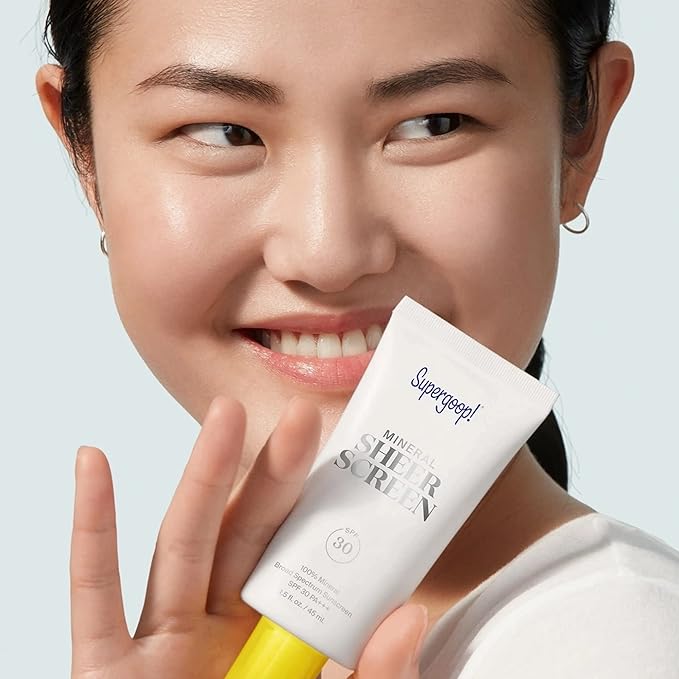 Supergoop! Mineral Sheerscreen SPF 30 PA+++, 1.5 fl oz - 100% Mineral, Broad Spectrum Face Sunscreen + Primer + Helps Filter Blue Light - Satin Finish - For All Skin Types