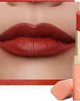 Oulac Red Creamy Matte Lipstick, Soft Satin Finish Lipsticks for Women with Moisturising Formula, Rich Color, Highly Pigmented Enriched with Rose Oil, Vegan & Cruelty-Free| 3.6g (Y05)