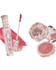 Flower Knows Violet Strawberry Rococo Glitter Lip Gloss G02+Little Angel Embossed Blush 02