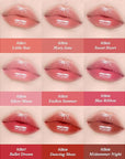 Flower Knows Violet Strawberry Rococo Glitter Lip Gloss G02 Rasberry Booze+Swan Ballet Shine Solid Lip Gloss Stick B05 Endless Summer